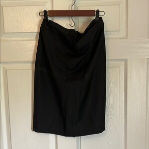 J. Crew Black Ruched Pencil Skirt Knee-Length